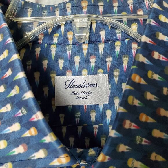 Stenströms Fun Print Button Up Dress Shirt - Picture 3 of 9